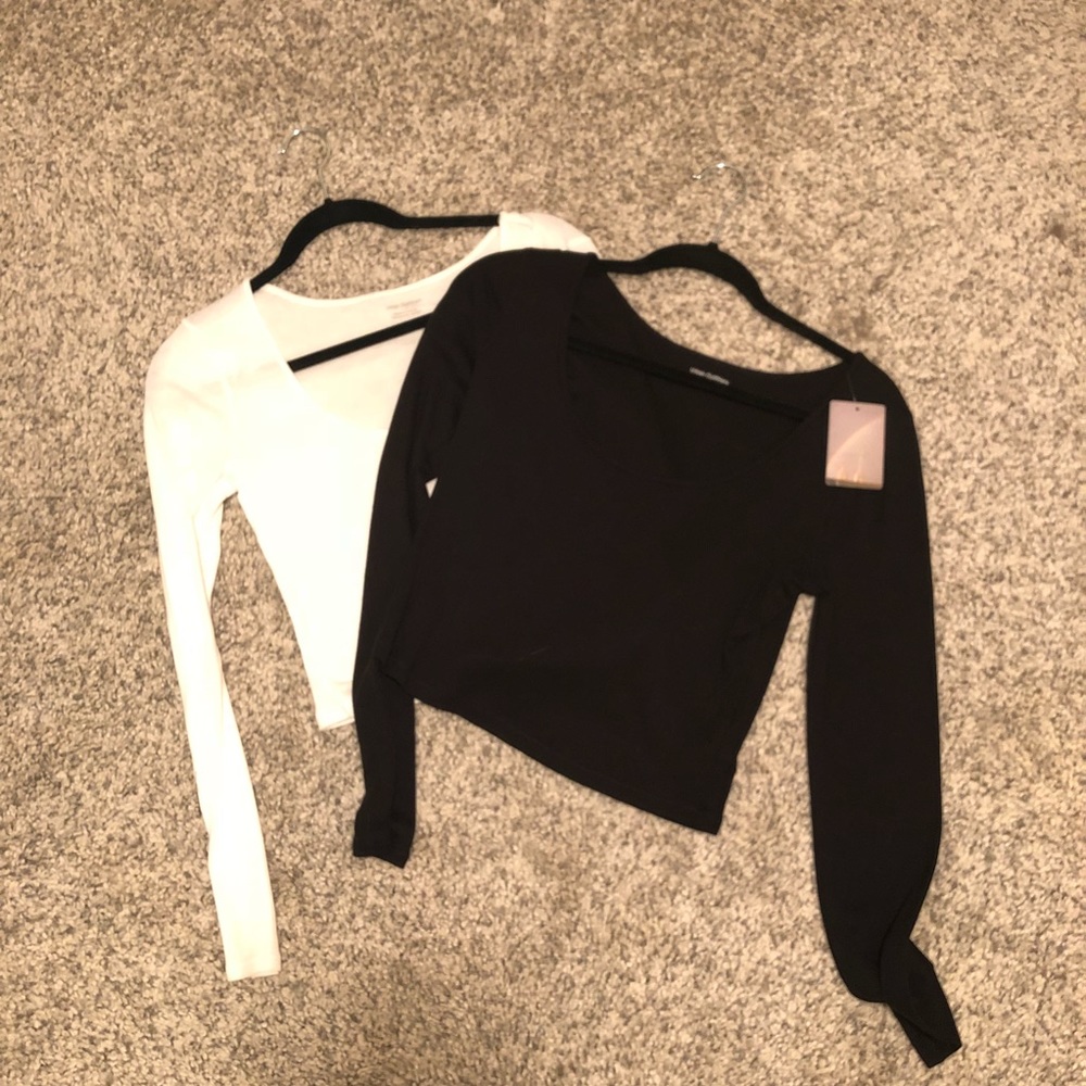 Pair of Long Sleeve Crop Tops